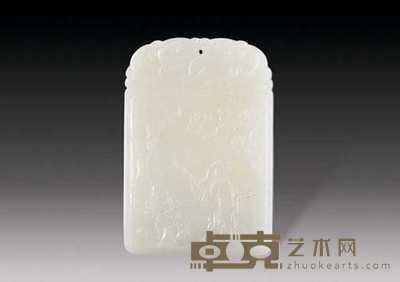清 玉雕携琴访友珮 高5.5cm